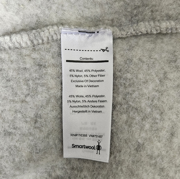 Smartwool Hudson Trail Fleece Anorak Grey Jacket Size XS - Picture 9 of 12